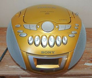 Vintage Rare Sony Radio Cassette - Corder Cd Player Gold Cfd - E75 Vgc