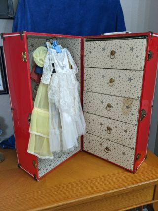 Vintage Doll Trunk W/Original Key,  Clothes,  Shoes & Accessories - 24 