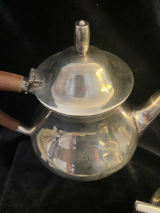 Barker Ellis Silver Plated On Copper Tea Pot Sugar Bowl Milk Jug Vintage Set 2
