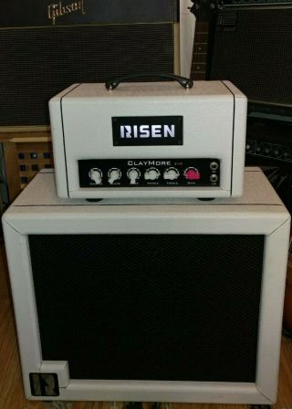Rare White Risen Claymore 1/2 Stack 2/10 Amplifier Head And 1x12 Cabinet.