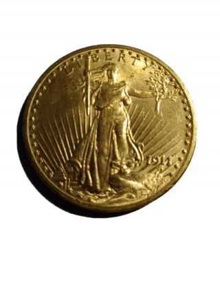 Rare 1911 - D $20 Saint Gauden Double Eagle Coin