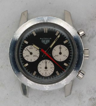 Vintage Tag Heuer Autavia 2446c Chronograph Wristwatch Valjoux 72 Rare Nr
