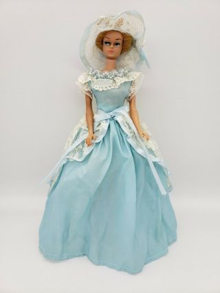 Vintage 1962 Midge Barbie Doll Blonde Bubble Cut 13 Japan Custom Evening Gown