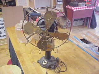 Rare Antique Marelli Electric Fan With Brass Blades