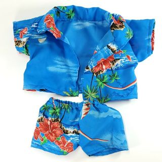 Vintage Cabbage Patch Kid Doll Clothing Blue Hawaiian Shirt & Pants Set