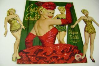 Vtg Paper Dolls Original1953 Betty Grable Movie Star Merrill 2552 1950s