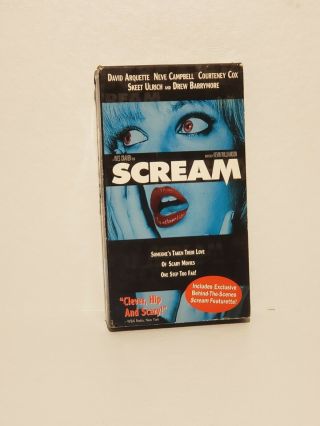Scream Drew Barrymore Blue Cover Variant Rare Vhs Tape Horror Wes Craven 90s G8