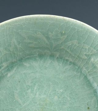 RARE 12THC CHINESE LONGQUAN CELADON GLAZED CARVED BRUSH WASHER BOWL SONG DYNASTY 2