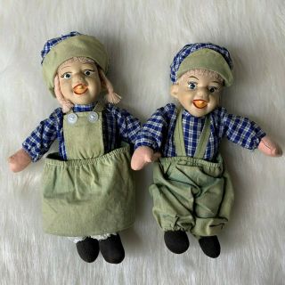 Vintage Bisque Porcelain Dutch Boy And Girl Doll Figurines