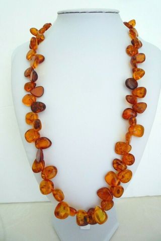 Vintage Honey Baltic Amber Beaded Necklace,  62 Grams