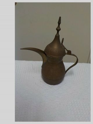 Antique Middle Eastern Dallah Coffee Pot with Engraving ALL OVER 2