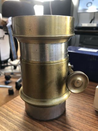 Antique Brass Barrel Lens In Focusing Mount