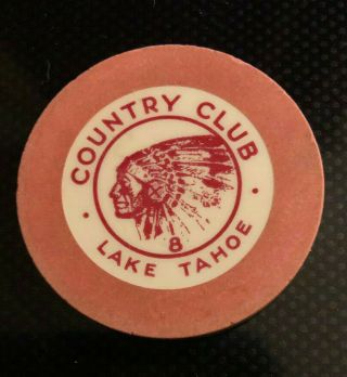 Vintage Country Club Casino Lake Tahoe Casino Chip Indian Face Theme Rare