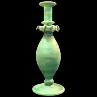 Very Rare Large Ancient Roman Style Green Glass Vessel (7)