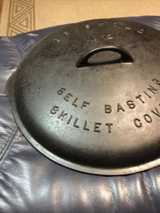 Rare Vintage Cast Iron Griswold 12 Self Basting Skillet Cover Large Logo 472 5