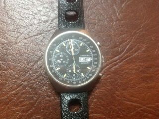 Rare Vintage 7750 Longines Military Chronograph,  Day Date Wristwatch.