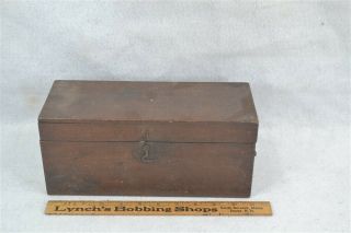 Old Early Mahogany Wood Storage Box Latch And Handle 11 X 5 X 4.  5 In Very Good