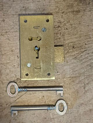 Lock & Keys For Antique Pine/oak Cupboard/desk/dresser Brass Door Lock