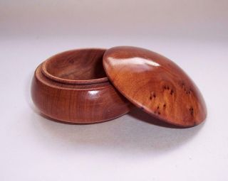 Vintage Small Art Deco Style Burr/burl Wood Keepsake Trinket Snuff Box Mushroom