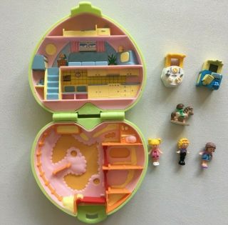 1989 Vintage Polly Pocket Pony Club Complete 2 Extra Dolls,  Table & Office Desk