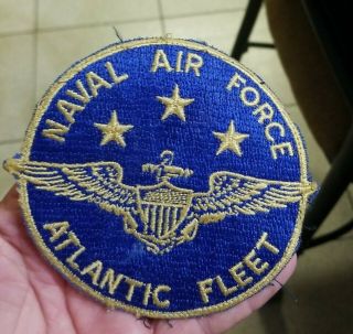 Rare 1960s Us Navy Naval Air Force Atlantic Fleet 4.  75 Inch Cloth Patch