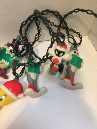 Vintage 1990 ' s Warner Bros.  Looney Tunes Character Christmas Lights Decor RARE 3