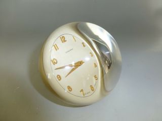 Rare Vintage Swiss " Concord " Lucite Crystal Ball Clock 15 Jewel Wind Up Movement