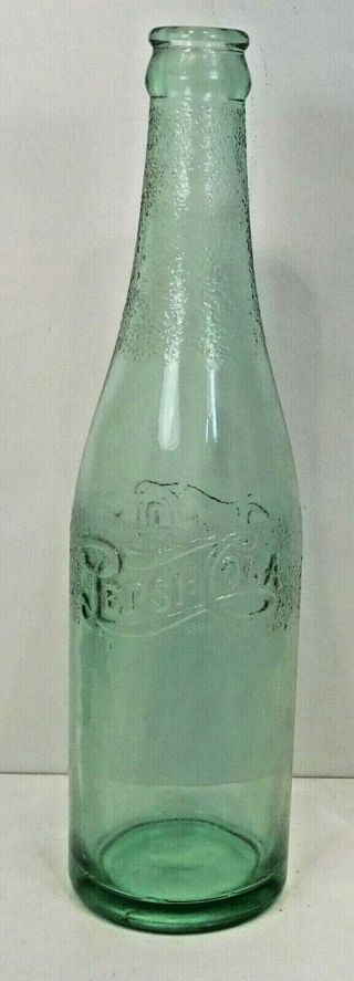 Rare Double Dot Straight Side Embossed Pepsi - Cola Bottle 1940 