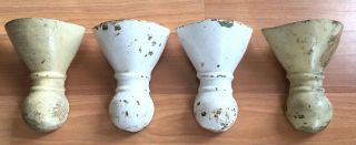 Vtg Antique Cast Iron Claw Foot Bath Tub Feet Hardware Part 6 1/4” Leg Set Of 4