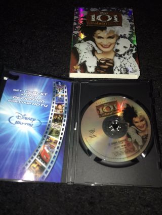 101 Dalmatians DVD,  2008 Glenn Close Jeff Daniels rare out of print w/ slipcover 2