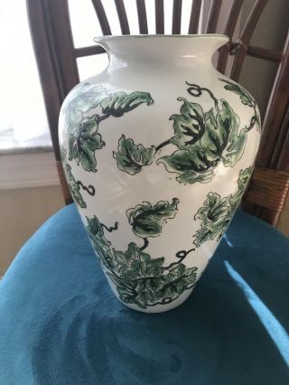 Chinese Asian Vintage Antique Green Glaze Porcelain Vase With Marked