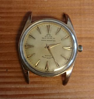 Vintage Solar Aqua Prima 20/ Tudor 7949 Watch With Tudor 390.  Rare,  Parts/ Rep