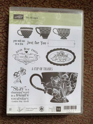 Stampin Up Tea Shoppe Rare Discontinued - Red Rubber - Unmounted - Pre - Owned