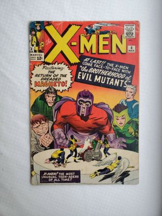 Rare 1964 Silver Age X - Men 4 1st Scarlet Witch And Quicksilver Complete