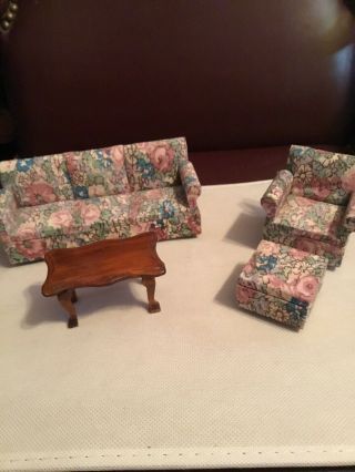 Vintage Miniature Dollhouse Furniture - Living Room Set