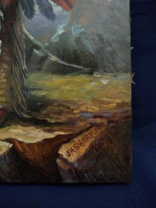 J.  H SHARP oil on canvas,  vintage,  rare, 3
