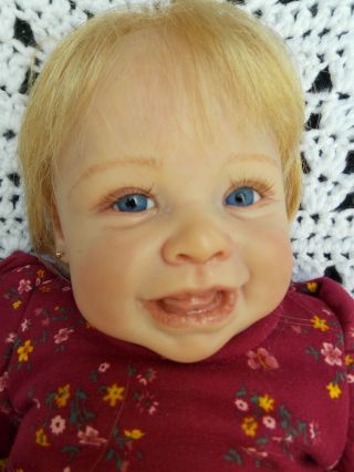 Rare Happy Reborn Baby Girl Doll Sweet Realistic Harper By Andrea Arcello