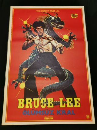 Bruce Lee The Legend Cinema Movie Poster Rare Image Turkish 1980 