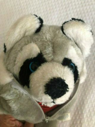 12 " Vintage Interpur Panda Racoon Teddy Bear Plush Stuffed Animal Korea Toy