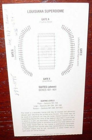 Bowl Ticket Stub XX - 1986 Chicago Bears England Patriots WHITE RARE? 3