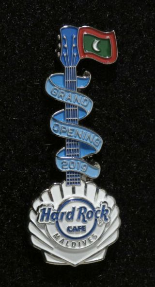 Hard Rock Cafe Maldives 2019 Grand Opening Guitar Pin Rare