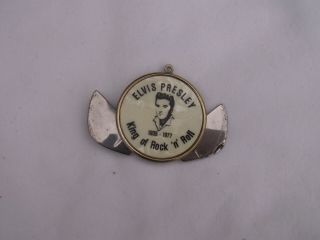 Rare Vintage Folding Pocket Knife Elvis Presley King Rock N Roll 1935 - 197 Round
