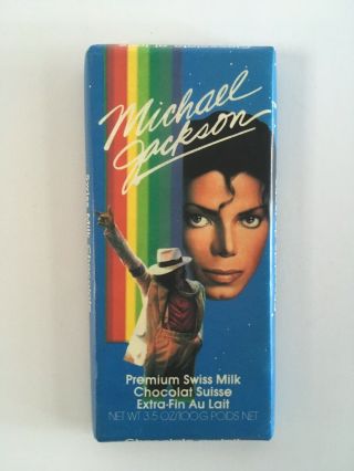 Michael Jackson Rare 1989 Premium Swiss Milk Chocolate Candy Bar Package
