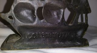 antique cast iron bookends sailing ship constitution circa 1940 ' s 2
