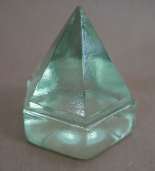 Vintage Hexagon Boat Deck Prism,  4 Inch,  Light Green,  Paperweight