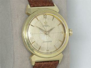 Rare 35mm Omega 14363 Seamaster 14k & Stainless 500 Wristwatch,  Signed 4x,  Runs