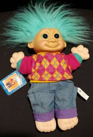 Vintage Russ Troll Kidz Tyler 12 " Plush Boy Doll Toy With Retro Outfit With Tags