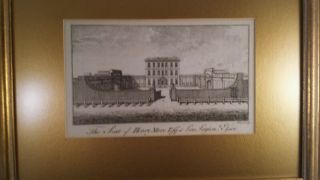 Antique Engraving Of The Seat Of Henry More Of Low Layton Essex (england)