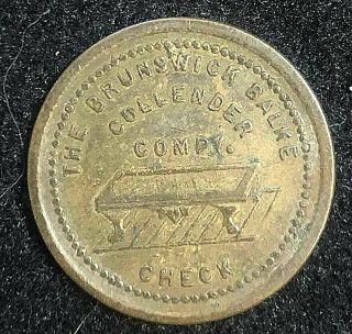 Rare Brunswick Balke Collender Compy Check - 5c Trade At T.  Christianson