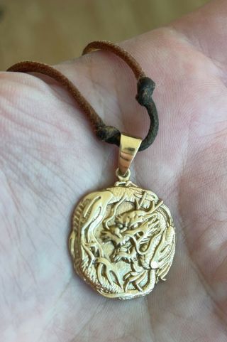 Rare Antique One - Of - A - Kind 14k Gold Dragon Pendant 15 Grams Gold Scrap